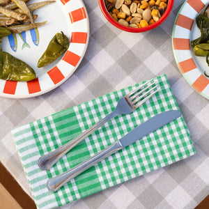 Gingham Napkins/ Teatowels - Green - Pair