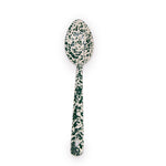 Enamel Splatter Serving Spoon - 12" Green and Cream