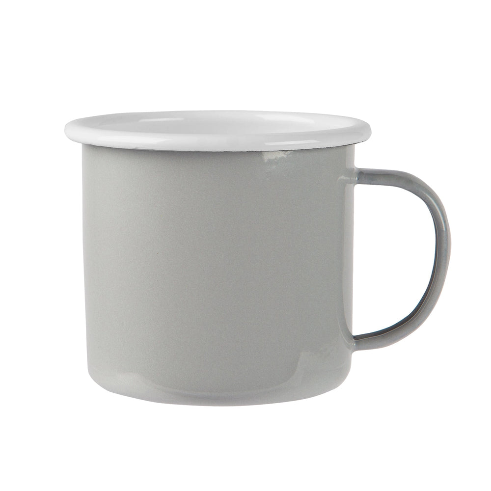 Coloured Enamel Mug - 375ml - Grey