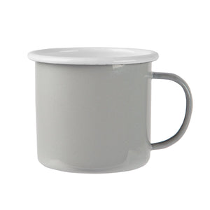 Coloured Enamel Mug - 375ml - Grey