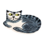 Hannah Turner Hand-Made Ceramic Trinket Dish - Grey Tabby