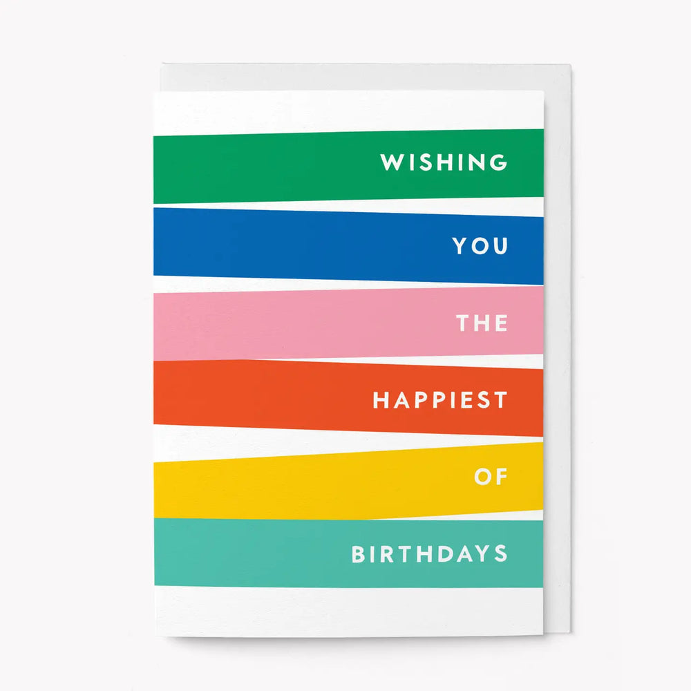 Happiest Birthday Card - Stripes