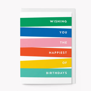 Happiest Birthday Card - Stripes