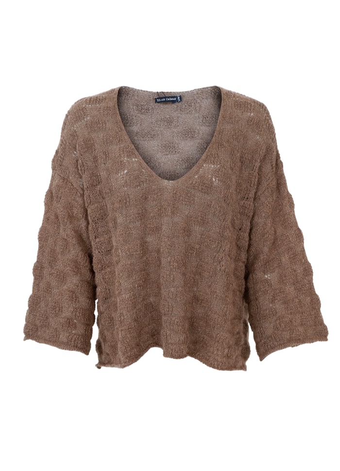 Harris V Neck Jumper - Taupe