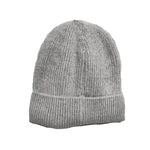 Pale Grey Fleece Lined Wool Blend Hat