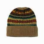 Brown And Red Tone Fleece Lined Wool Blend Hat