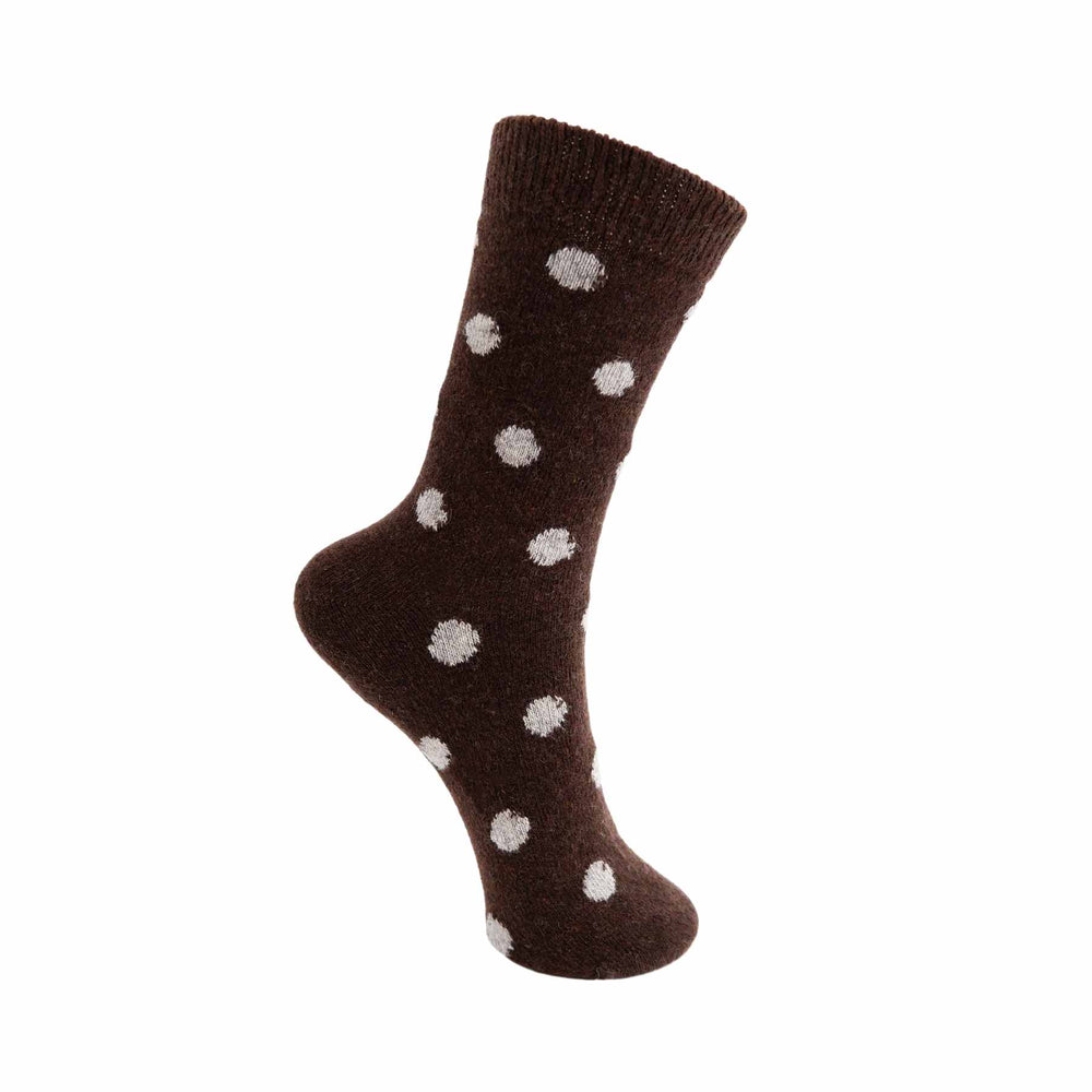 Heather Spot Sock - Coffee