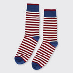 Men's Socks - Blue / Red Striped
