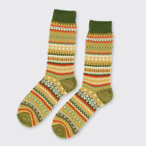 Men's Fair Isle Socks - Green