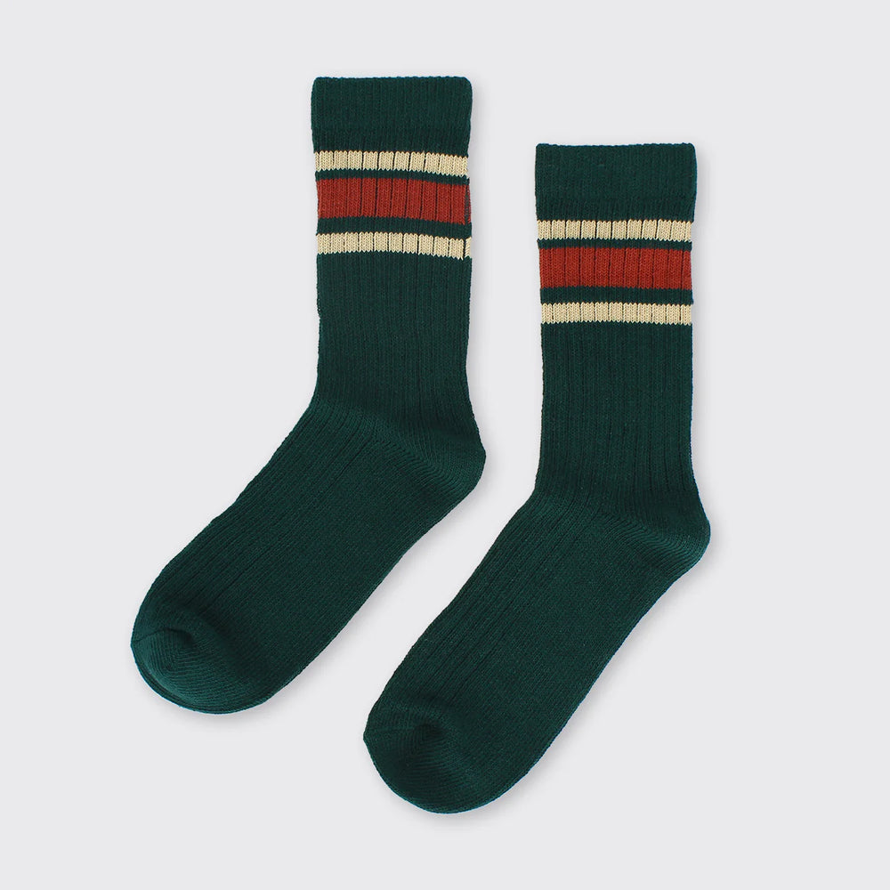 Men's Socks - Green Striped