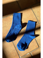 Her Socks - Mercerized Combed Cotton Rib: Cobalt