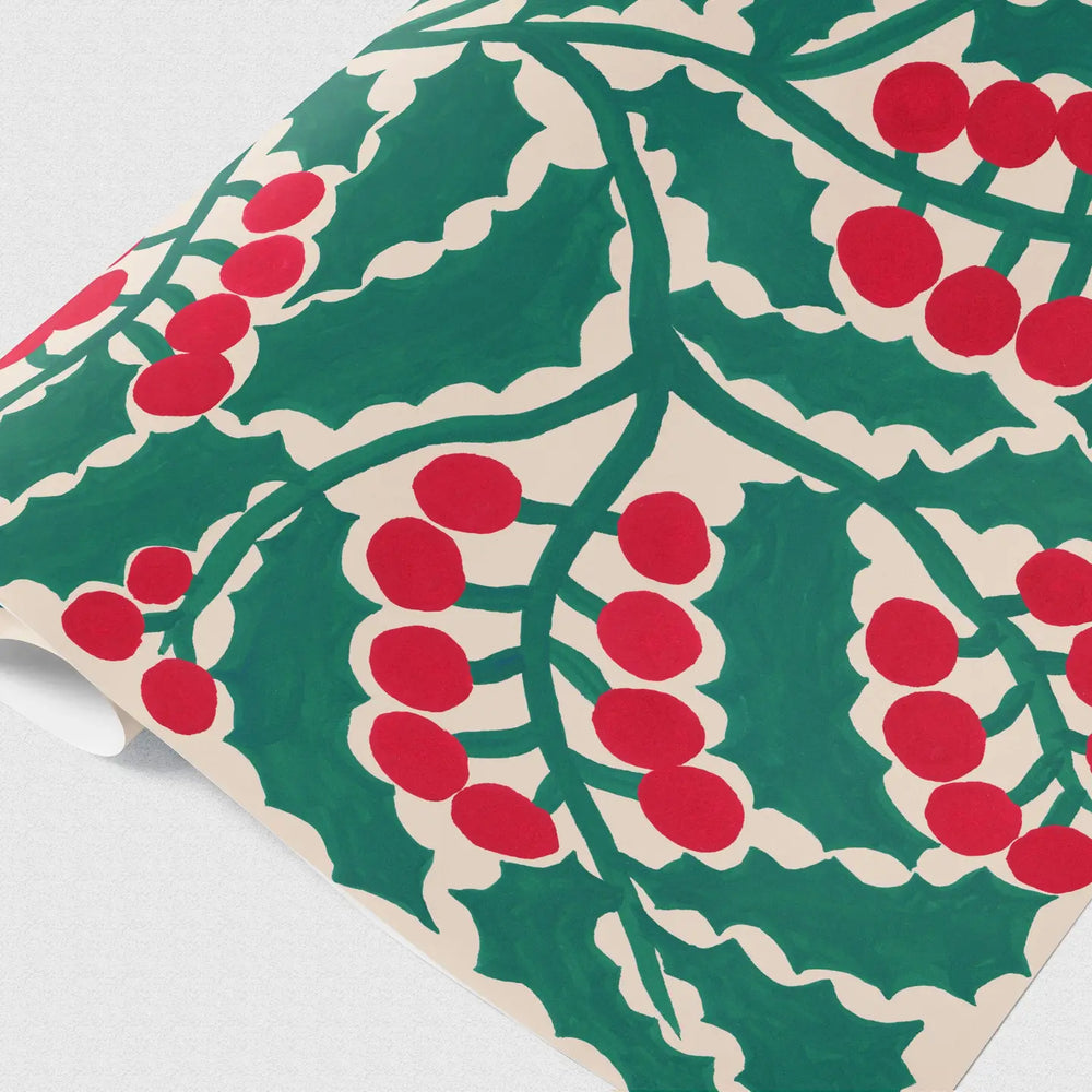 Holly Christmas Gift Wrap