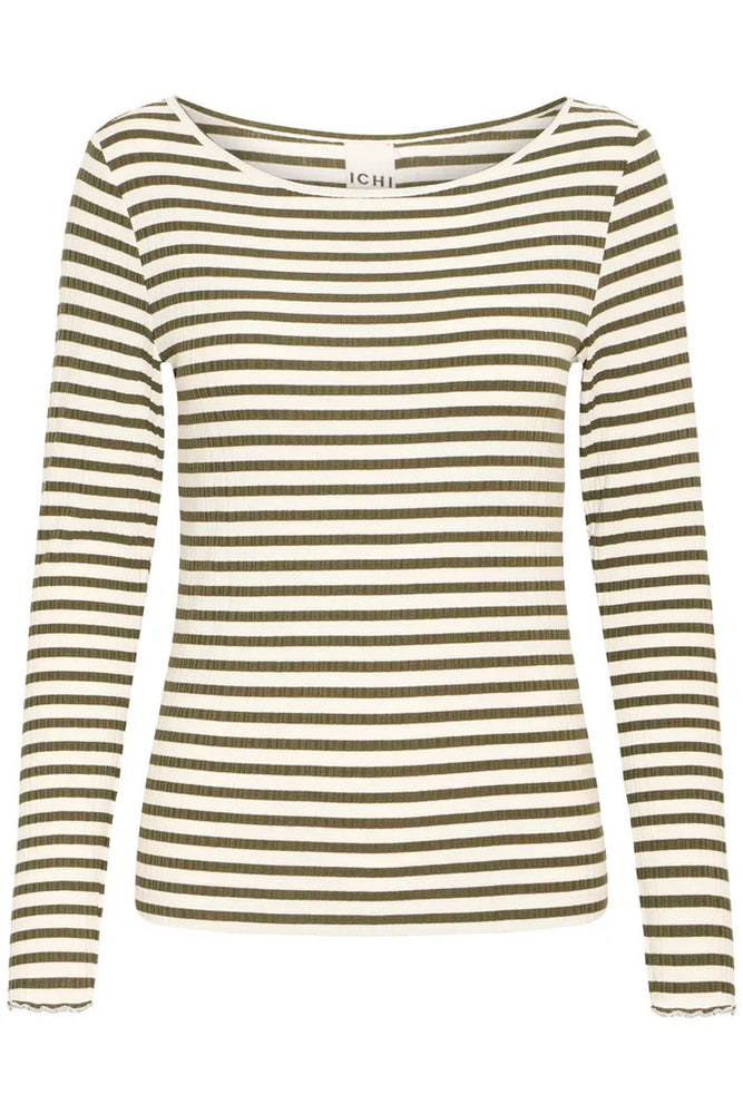 Cella Long-Sleeve T Shirt - Cloud / Rifle Green