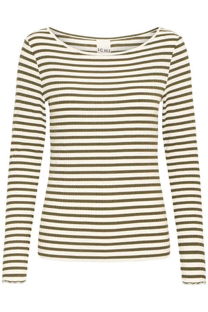 Cella Long-Sleeve T Shirt - Cloud / Rifle Green