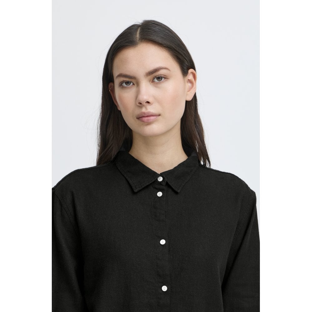 Linno Long Sleeve Linen Shirt - Black