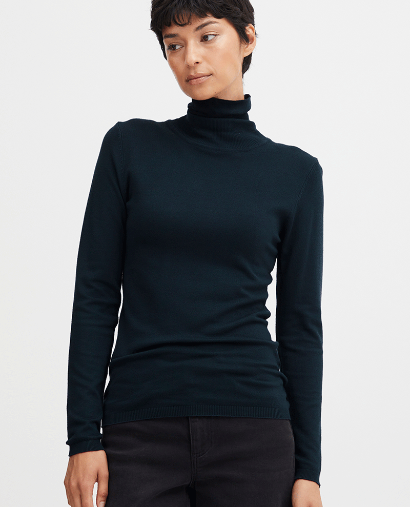 MAFA Knitted Roll Neck Pullover - Total Eclipse