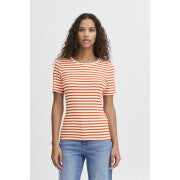 Cella Short Sleeved T-Shirt - Fiery Red Stripe