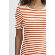 Cella Short Sleeved T-Shirt - Fiery Red Stripe