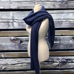 Navy Cable Knit Scarf