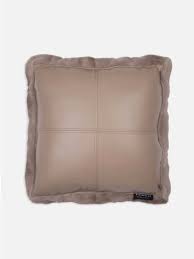 Barocco Faux Fur Square Pillow - Taupe