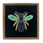 Royal Blue Insect Embroidered Pin Brooch