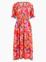 Desert Flower Short Sleeved Dress - Multi
