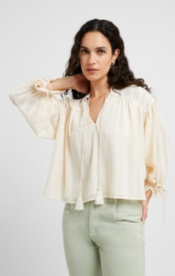 Desert Check Blouse - Ecru