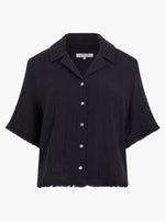 Fray Edge Detail Shirt - Black