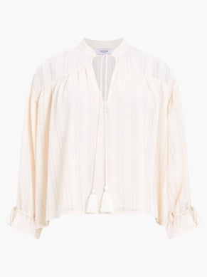 Desert Check Blouse - Ecru