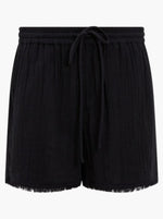 Fray Edge Detail Shorts - Black
