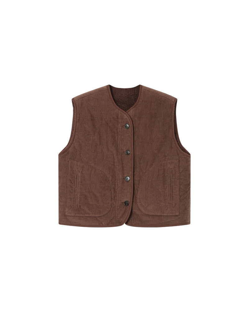 Seth Reversible Quilted Gilet Jacket - Chocolat