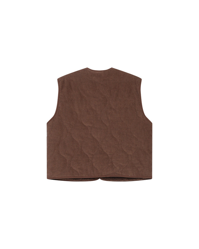 Seth Reversible Quilted Gilet Jacket - Chocolat
