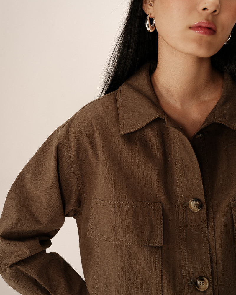 Polette Straight Cut Jacket - Khaki