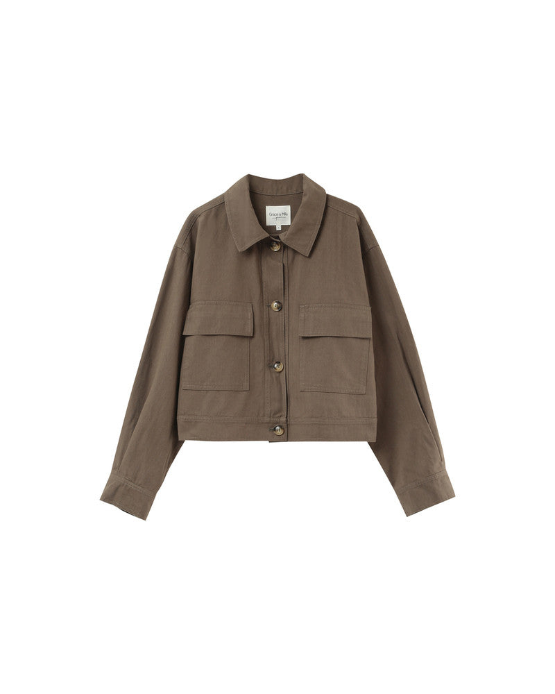 Polette Straight Cut Jacket - Khaki