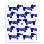 Blue Dachshund Dishcloth