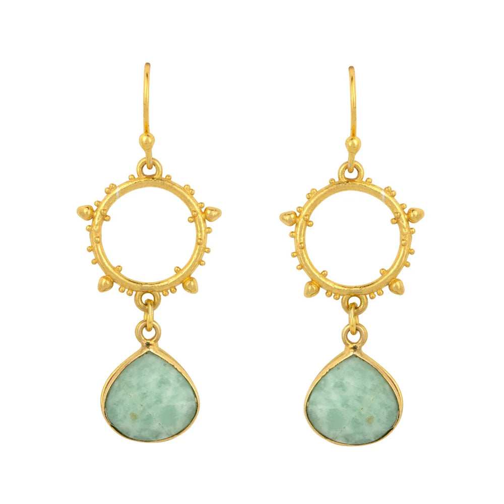 Allegra Amazonite Earrings in Gold