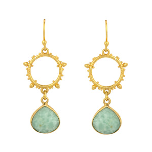 Allegra Amazonite Earrings in Gold