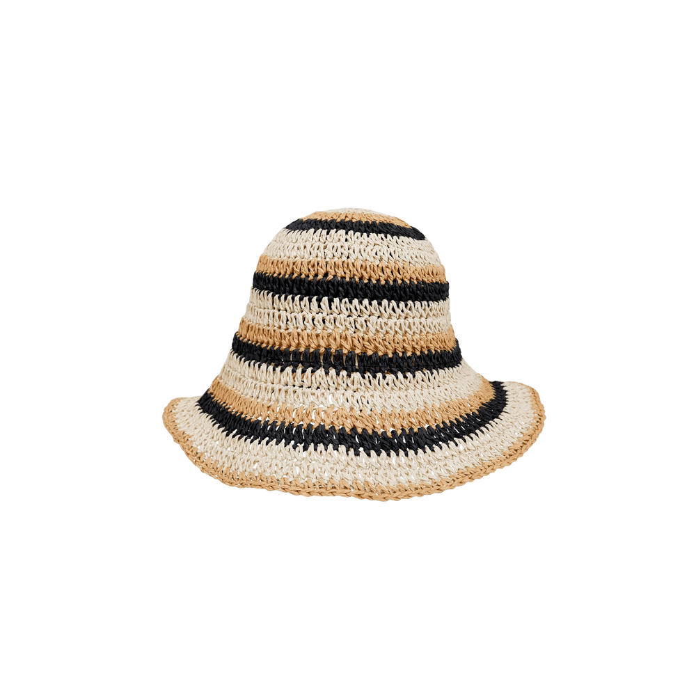 Kira Paper Straw Hat - Natural, Black, White