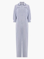 Salerno Gingham Jumpsuit - Navy and White