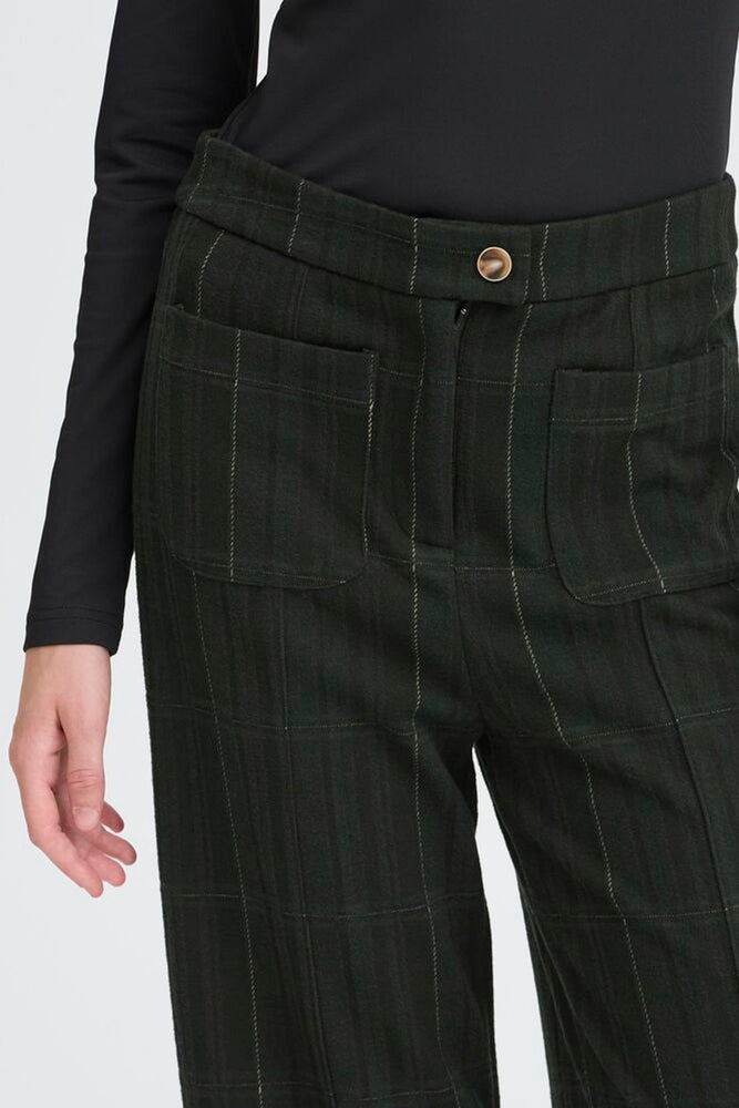 Kate Trousers - Black/Green Check