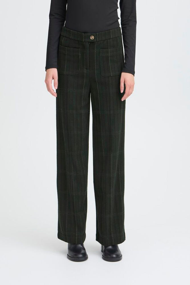 Kate Trousers - Black/Green Check