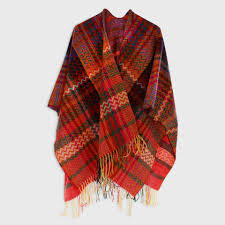 Kizzy - Boho Blanket Wrap - Red / Multi Colour