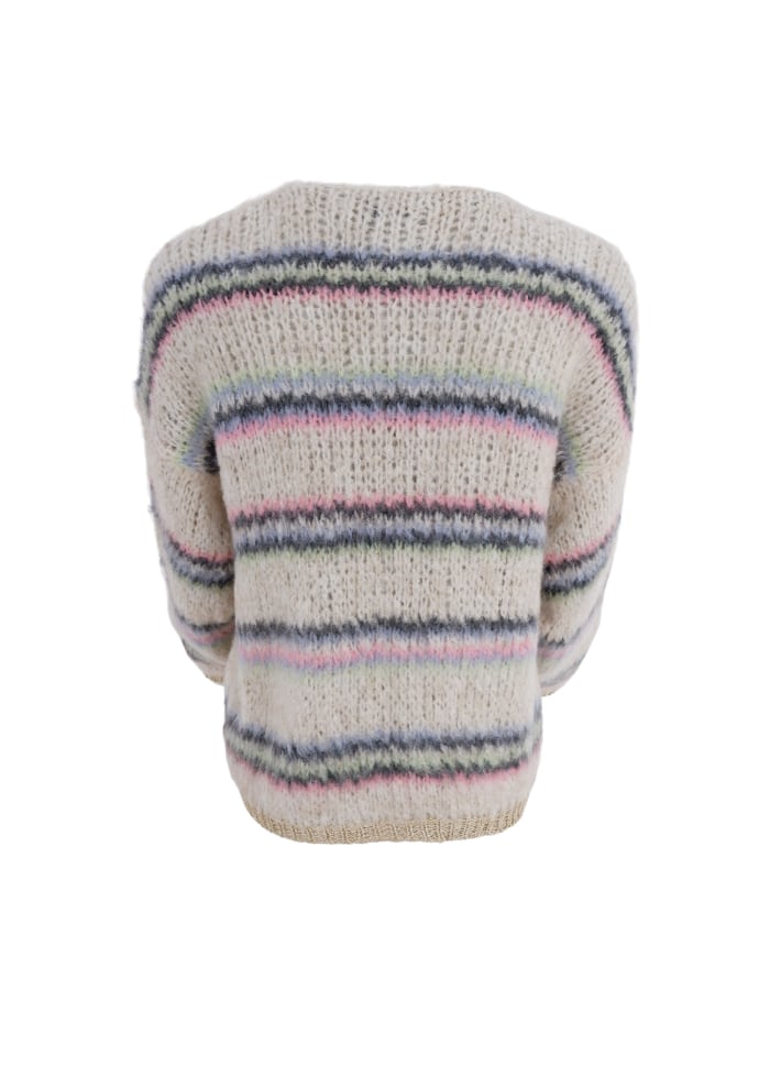 Cayenne Knitted Striped Cardigan - Pastel
