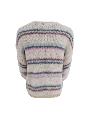 Cayenne Knitted Striped Cardigan - Pastel