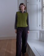 Heather Knitted Wool Vest - Chartreuse