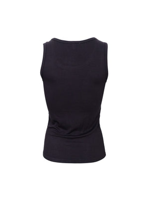 Tea Ribbed Vest Top - Black