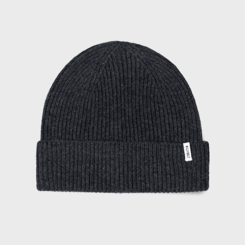 Wool Beanie Hat - Dark Grey