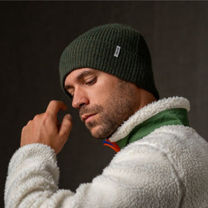 Wool Beanie Hat - Khaki