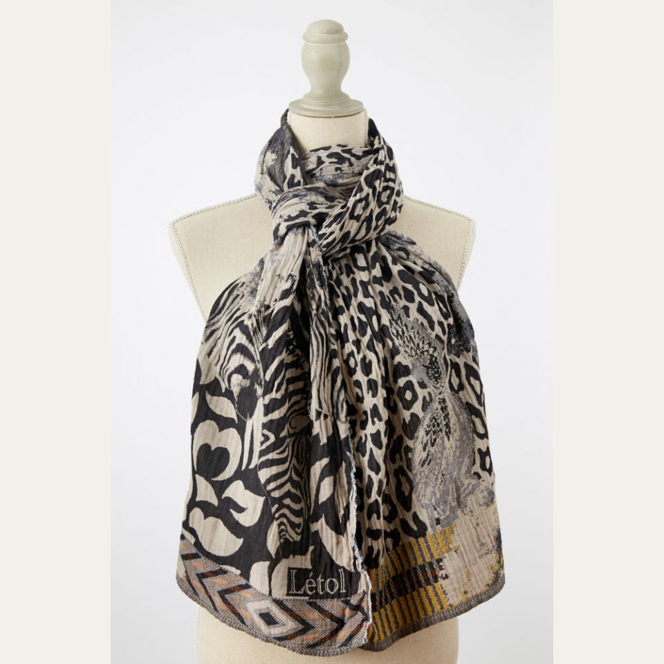 Letol Hand-Loomed Organic Cotton Scarf - Michael Snoopy