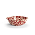 Enamel Splatter Basin/ Bowl 12.25"- Burgundy and Cream